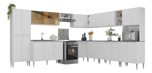 Armário Cozinha Completa Modulada Siena Multimóveis Mp2241