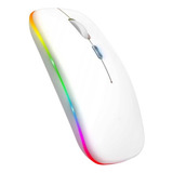 Mouse Sem Fio Recarregável Ergonômico Click Led Rgb