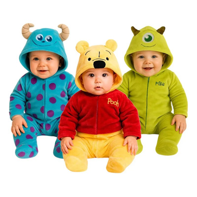 Kit 3 Mamelucos Disney Sully, Pooh, Mike Color Amarillo Talla 12 Meses | Meses sin interés