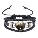 Pulsera Unisex - Pulsera Cuero Genuino  Yin Yang Robótico