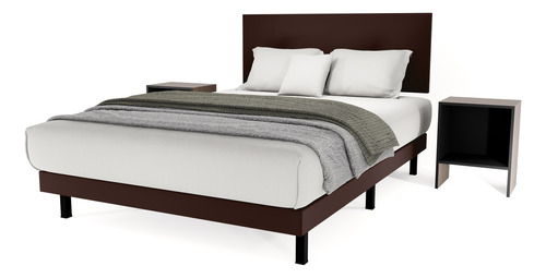 Base Cama Urban King Size - Base + Cabecera + 2 Buros