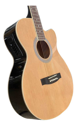 Guitarra Electroacústica Segovia Sgf238ce Natural Tapa Negra