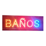 Cartel Led Baños Bar Y 40 + Import. O La Qquieras A Pedido