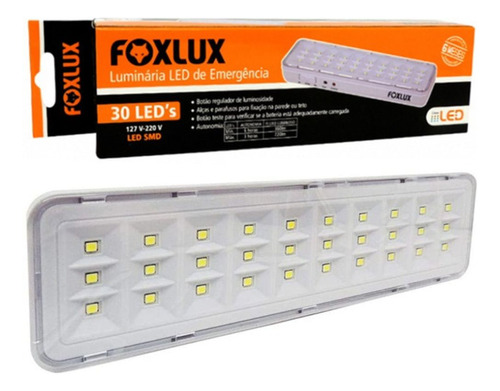 Luminária Led Branca De Emergência 127v 220v Foxlux