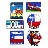 Pack 6 Imanes Refrigerador Decorativo Recuerdo Chile Imanes