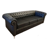 Sillón Sofá Chesterfield 3 Cuerpos Eco Cuero