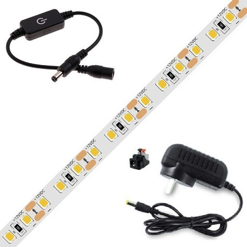 Kit Tira Led 2835 120 Led 1 Metro Dimmer Táctil 220v Potente