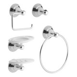 Set 5 Accesorios De Baño Pared Cromo Avalon. Fv