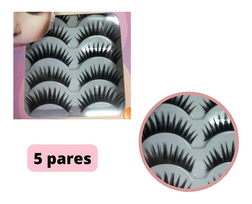 Cartela Cílios 3d Postiço 5 Pares Natural Maquiagem Volume