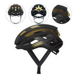 Capacete Abus Airbreaker Preto E Dourado Ciclismo Bike Tamanho P