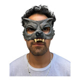 Máscara Antifaz Lobo Halloween Latex Color Diseño Unico Lobo Gris