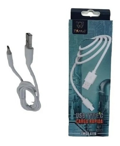 Cable Usb Tipo C 3.1a Carga Rapida Time Color Blanco