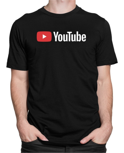 Camiseta Camisa Youtube Logo Estampa Em Relevo + Adesivo