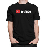 Camiseta Camisa Youtube Logo Estampa Em Relevo + Adesivo
