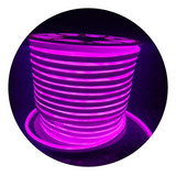 Mangueira Neon Flex Fina 8x16mm 50m + 5 Conector Ip65 Luz Rosa 110v