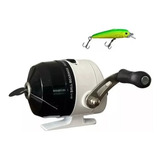 Pesca Carretilha Spincast Anticabeleira + Linha+ Isca Brinde