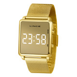 Relógio Lince Feminino Digital Dourado Mdg4619l Bxkx