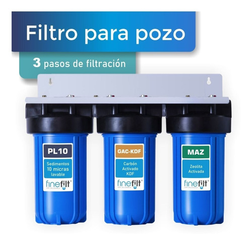 Filtro De Agua Para Pozo, Fierro, Metales Pesados Y Turbidez Color Azul