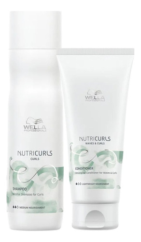 Kit Shampoo 250ml + Cond. 200g Nutricurls Wella Professional