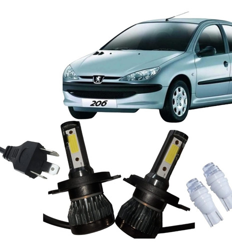 Cree Led Peugeot 206 H4 Luz Alta Y Baja H4 + Posicion