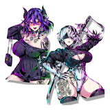 2 Pegatinas Calcomanías Sticker Adulto Anime Waifu Nier 13cm