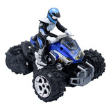 Moto Rc Cross Country Con Control Tipo Timón Toy Logic Color Azul