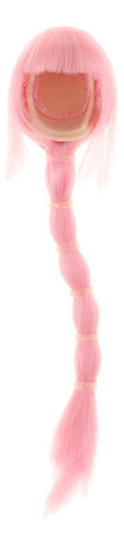 Pelo De Muñeca De Mujer A Escala 1/6, Accesorio Trenza Rosa