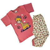 Pijama Infantil Menina  - Meia Manga Com Calça  100% Algodão