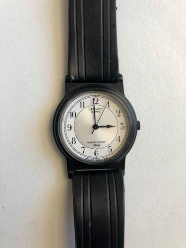 Reloj Pulsera Citizen Malla De Goma -s/pila Retro Circa 1980