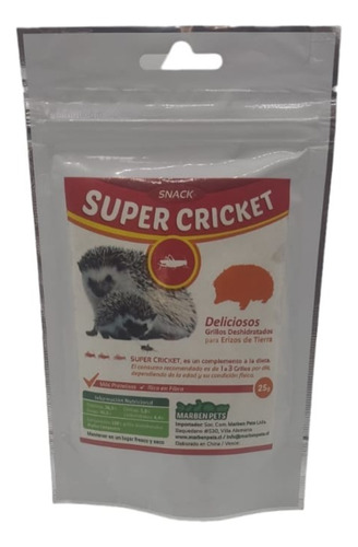 Snack Para Erizos Super Cricket 50 Gr