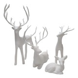 Pack Familia (x4) Renos Navidad 20cm De Alto Para Decorar!