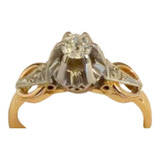 Anillo Oro 18k Solitario Brillante 35p Sobrio Diseño Garant.