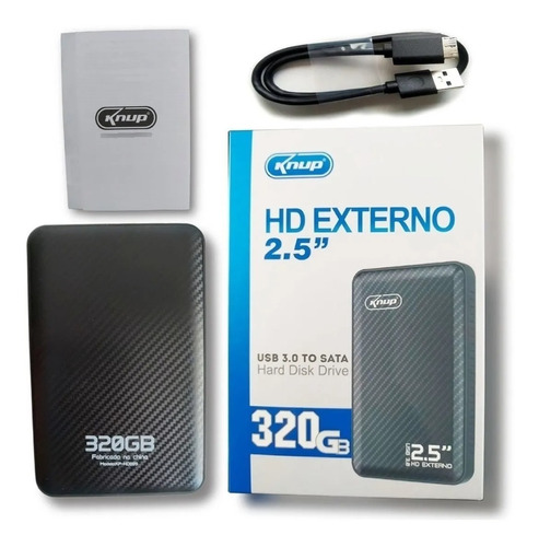 Hd Knup Externo P/ Armazenamento 320gb Slim Transmissão 5 Gb