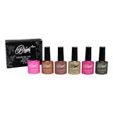 Gama De Gelish Bright Efecto Gel 6 Esmaltes Para Uñas Uv