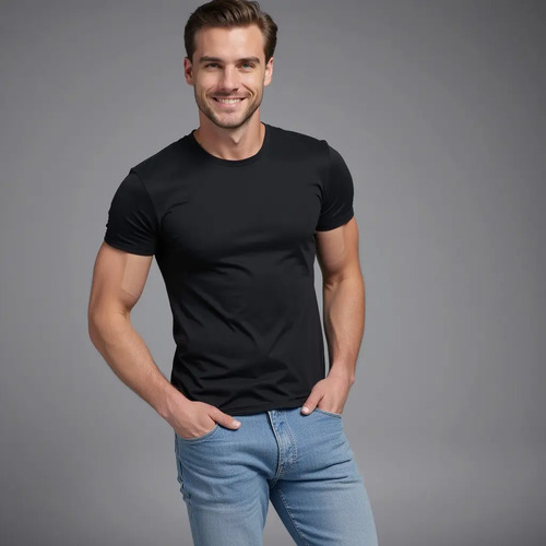 Playera Hombre Slim Fit Manga Corta Cuello Redondo Royalblue