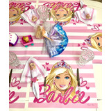 Kit Mesa Barbie 6 Americanos 6 Guardanapos Infantil Promoção