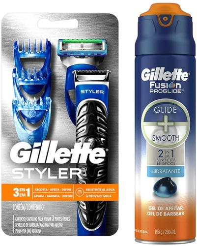 Kit Gillette Máquina Para Afeitar 3 En 1 Y Gel Hidratante