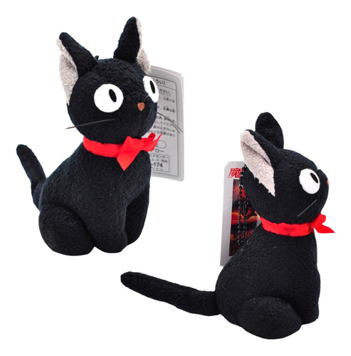 Juguete Peluche Gato Negro Suave Lindo Llavero Muñeco Moño