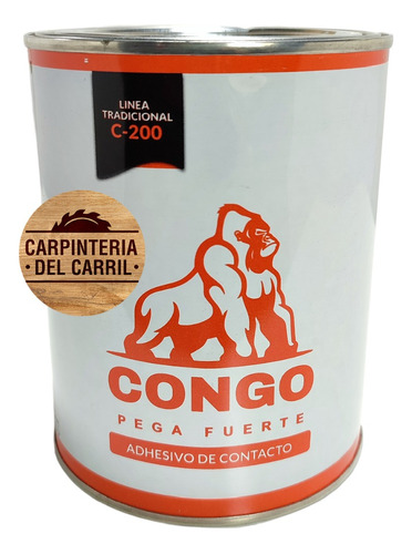Cemento De Contacto Congo Pega Fuerte C-200 Con Tolueno 750g Color Caramelo