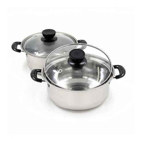 Juego Ollas Olla Cocina X2 Acero Inoxidable Set Cacerolas