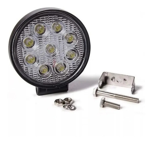 Faro Led 9 Auxiliar Redondo 27w Camión Agro 4x4  