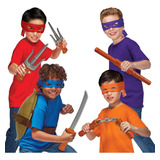 Tortugas Ninja Set De Combate Armas Disfraz Muñeco Playmates