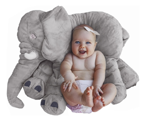 Peluche Elefante Grande Almohada 60cm Suave Y Cómodo 