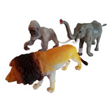 Animales De La Selva Pack X 3 Un. Elefante/mono/leon  13cm.