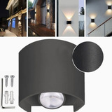 Lampara Pared Led Negro 2w Para Pared Uso Exterior Einterior