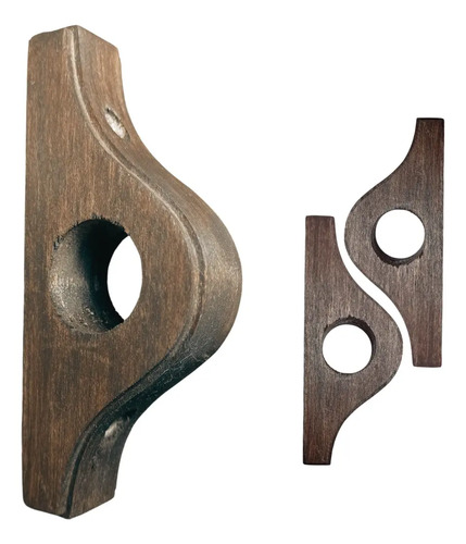 Cortinero De Madera. Sencillo Sin Base Entintado (1 Par)