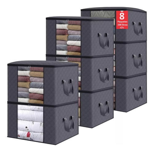 Caja Organizador Almacenamiento Plegable Ropa Set 8 Pzs