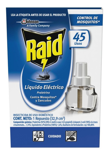 Repuesto Liquido Raid 45 Noches - g a $473