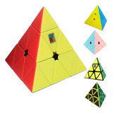 Cubo Rubik Pyraminx Moyu / Qiyi - Negro Y Stickerless