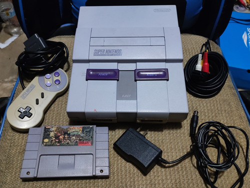 Súper Nintendo Consola Con Cables Y Donkey Kong Country 2